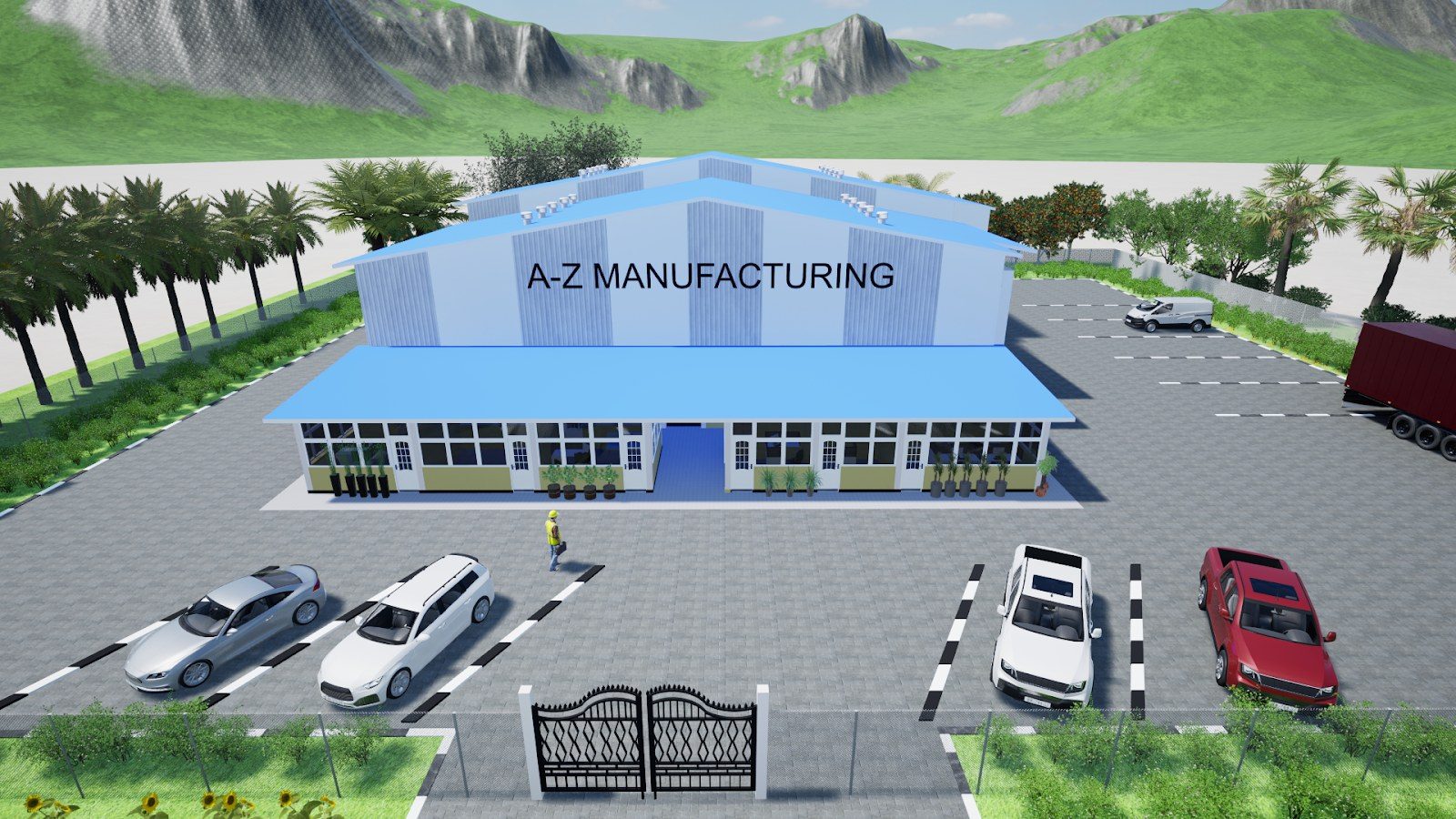 Planned A-Z Manufacturing factory, front view