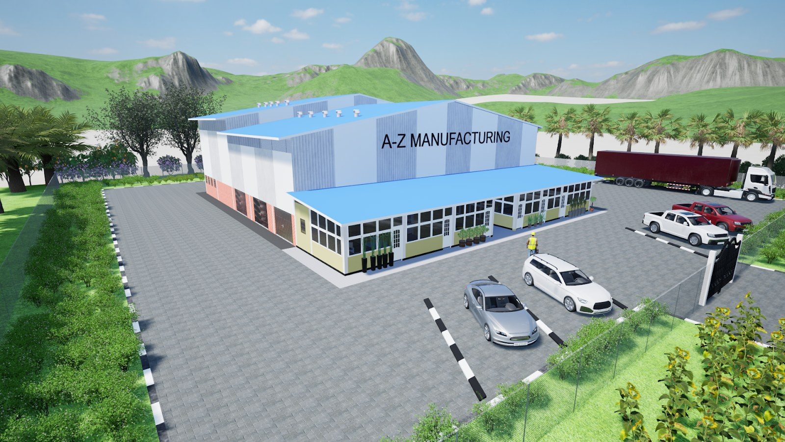 Planned A-Z Manufacturing factory, side view